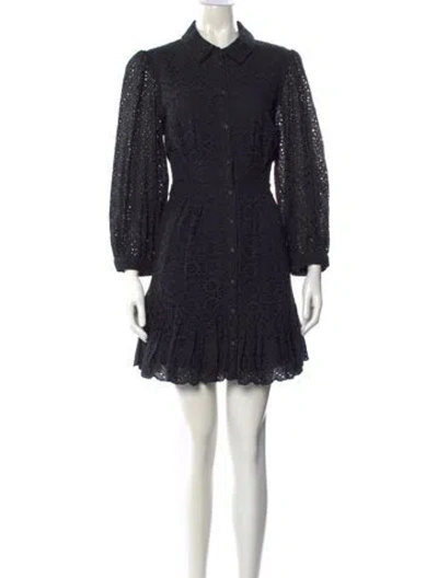 Pre-owned Veronica Beard Lace Pattern Mini Dress In Black