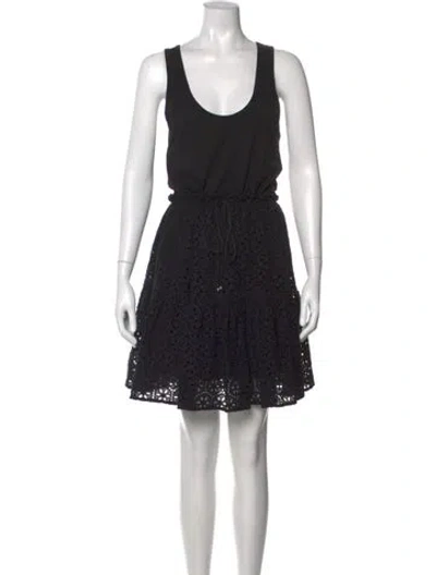 Pre-owned Veronica Beard Lace Pattern Mini Dress In Black