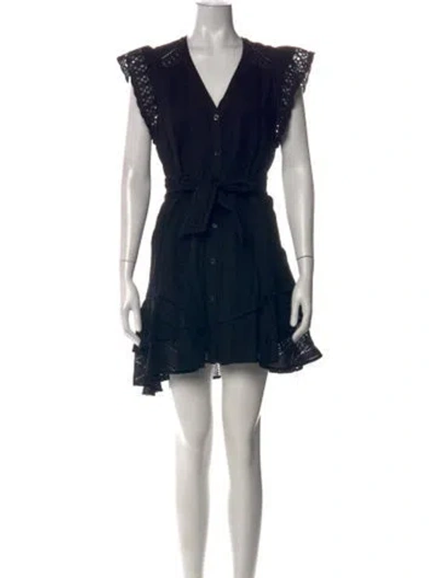 Pre-owned Veronica Beard Lace Pattern Mini Dress In Black