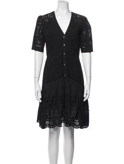 Pre-owned Veronica Beard Lace Pattern Mini Dress In Black