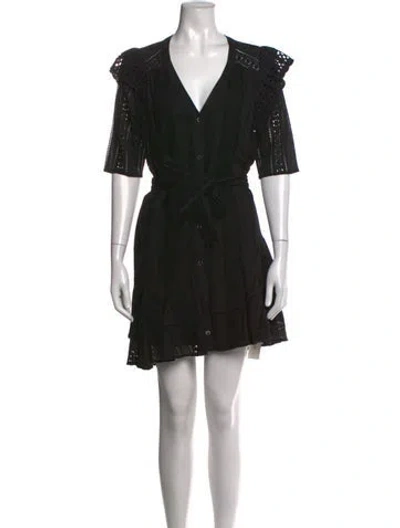 Pre-owned Veronica Beard Lace Pattern Mini Dress In Black/blue