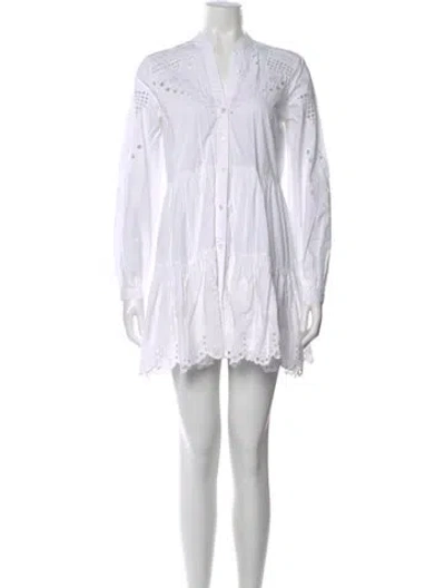 Pre-owned Veronica Beard Lace Pattern Mini Dress In Neutral