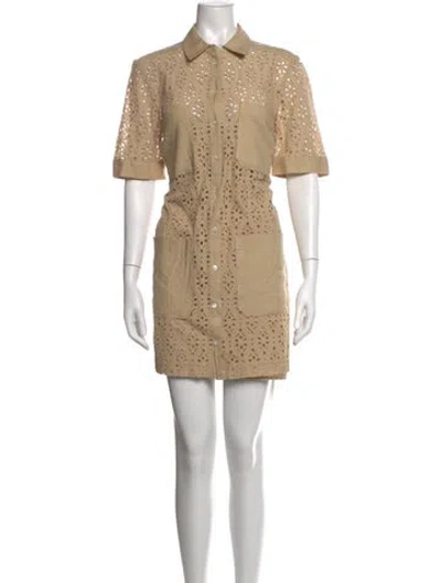 Pre-owned Veronica Beard Lace Pattern Mini Dress In Neutrals