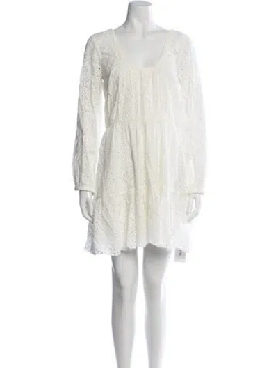 Pre-owned Veronica Beard Lace Pattern Mini Dress W/ Tags In White