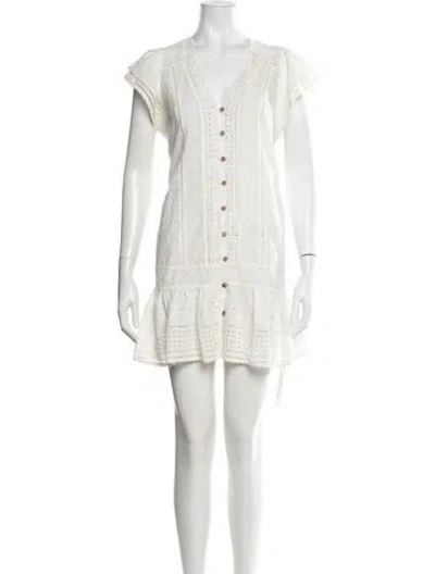 Pre-owned Veronica Beard Lace Pattern Mini Dress W/ Tags In White