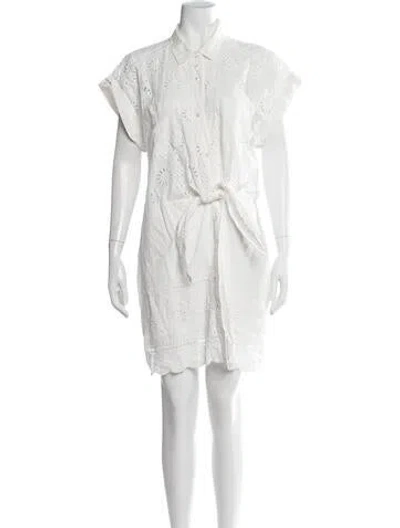 Pre-owned Veronica Beard Lace Pattern Mini Dress In White