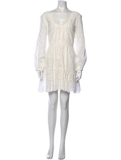 Pre-owned Veronica Beard Lace Pattern Mini Dress In White