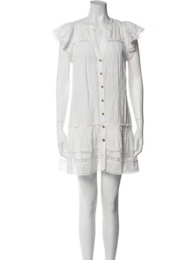 Pre-owned Veronica Beard Lace Pattern Mini Dress In White