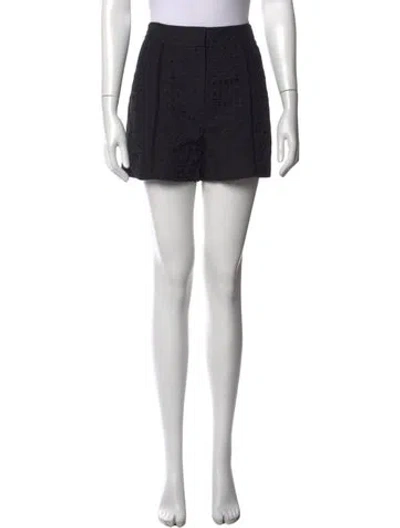 Pre-owned Veronica Beard Lace Pattern Mini Shorts In Black