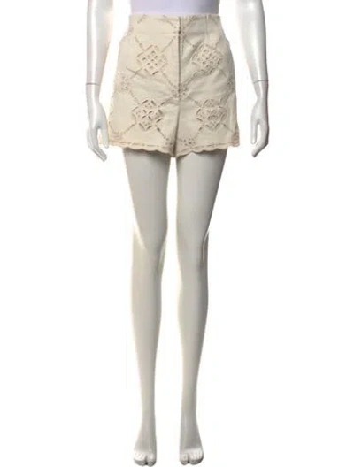 Pre-owned Veronica Beard Lace Pattern Mini Shorts In Neutral