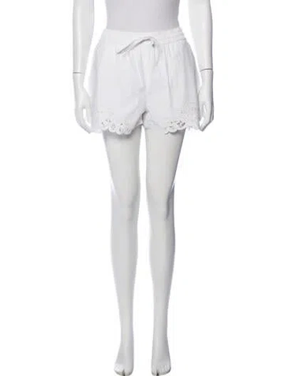 Pre-owned Veronica Beard Lace Pattern Mini Shorts In White