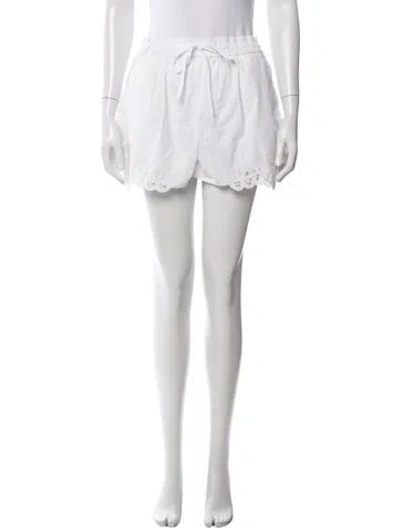 Pre-owned Veronica Beard Lace Pattern Mini Shorts In White