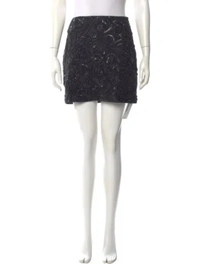 Pre-owned Veronica Beard Lace Pattern Mini Skirt In Black