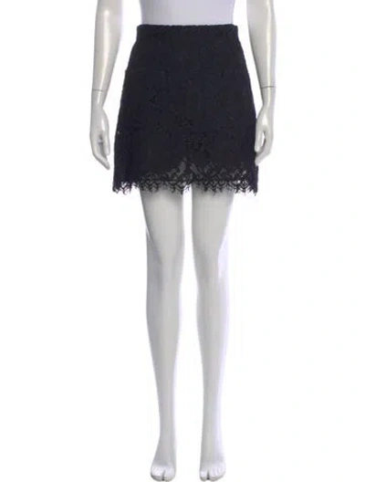 Pre-owned Veronica Beard Lace Pattern Mini Skirt In Black