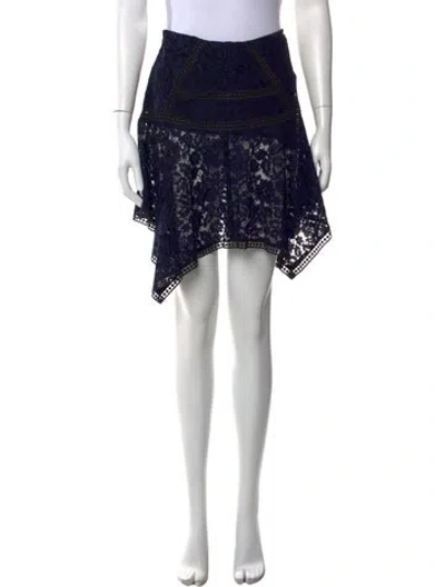 Pre-owned Veronica Beard Lace Pattern Mini Skirt In Blue
