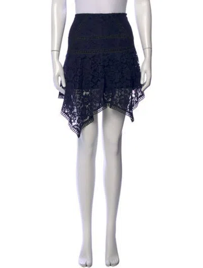 Pre-owned Veronica Beard Lace Pattern Mini Skirt In Blue