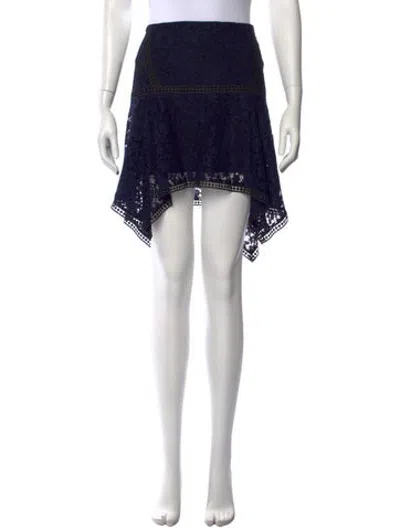 Pre-owned Veronica Beard Lace Pattern Mini Skirt In Blue