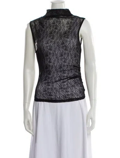 Pre-owned Veronica Beard Lace Pattern Mock Neck Top W/ Tags In Multi