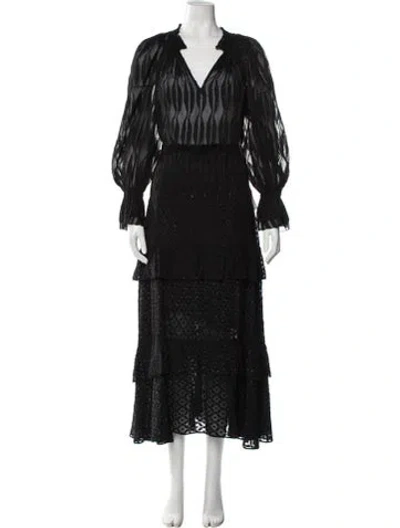 Pre-owned Veronica Beard Lace Pattern Skirt Set In Black