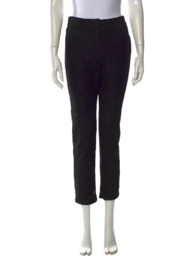 Pre-owned Veronica Beard Lace Pattern Straight Leg Pants In Black