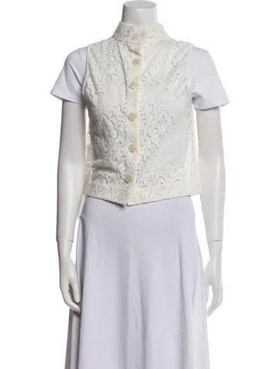 Pre-owned Veronica Beard Lace Pattern Vest In Neutral