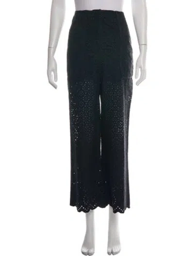 Pre-owned Veronica Beard Lace Pattern Wide Leg Pants In Blue