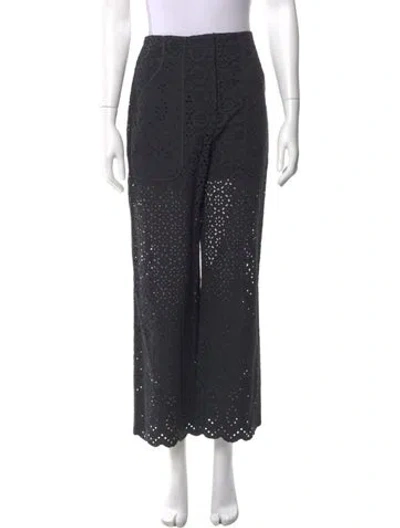 Pre-owned Veronica Beard Lace Pattern Wide Leg Pants In Gray