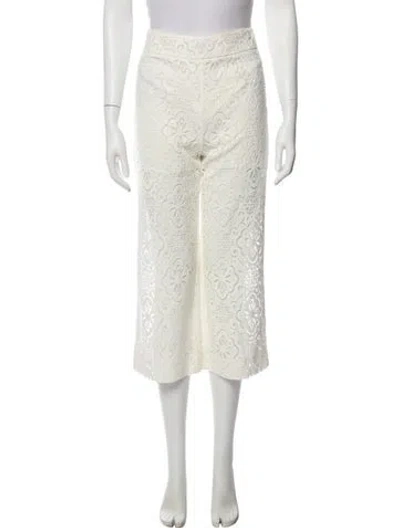 Pre-owned Veronica Beard Lace Pattern Wide Leg Pants In Neutral