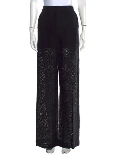 Pre-owned Veronica Beard Lace Pattern Wide Leg Pants W/ Tags In Black