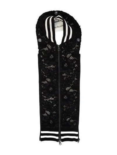 Pre-owned Veronica Beard Lace Striped Dickey In Black