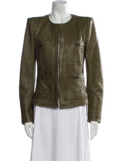 Pre-owned Veronica Beard Lamb Leather Biker Jacket
