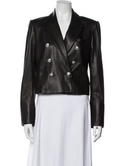 Pre-owned Veronica Beard Lamb Leather Biker Jacket In Black