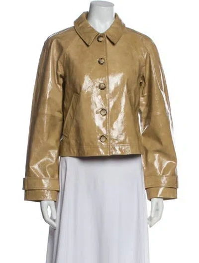 Pre-owned Veronica Beard Lamb Leather Biker Jacket W/ Tags In Neutral