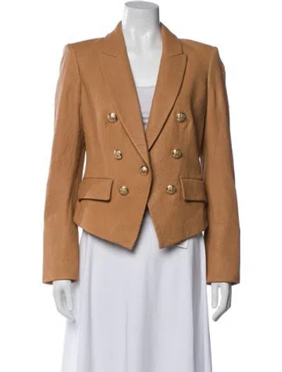 Pre-owned Veronica Beard Lamb Leather Blazer In Brown