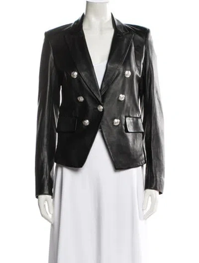 Pre-owned Veronica Beard Lamb Leather Blazer In Green