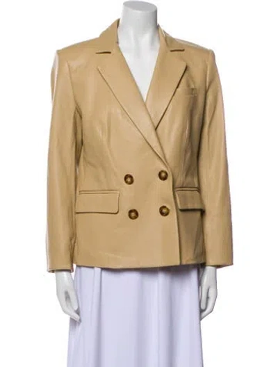 Pre-owned Veronica Beard Lamb Leather Blazer In Neutral