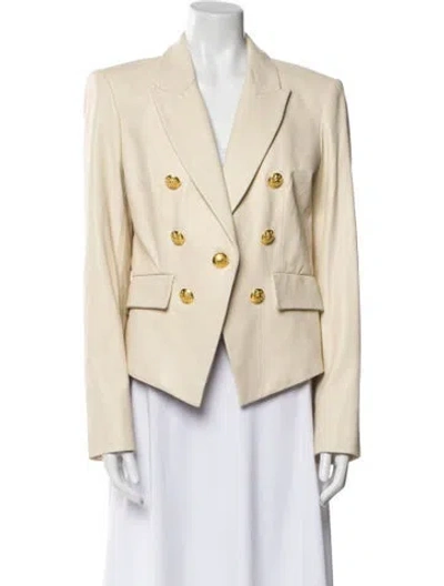 Pre-owned Veronica Beard Lamb Leather Blazer In Neutral