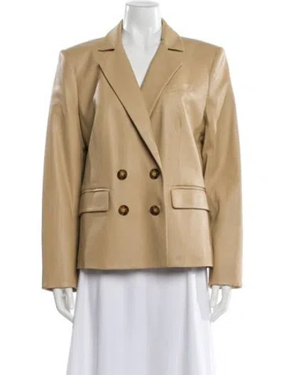 Pre-owned Veronica Beard Lamb Leather Blazer In Neutral
