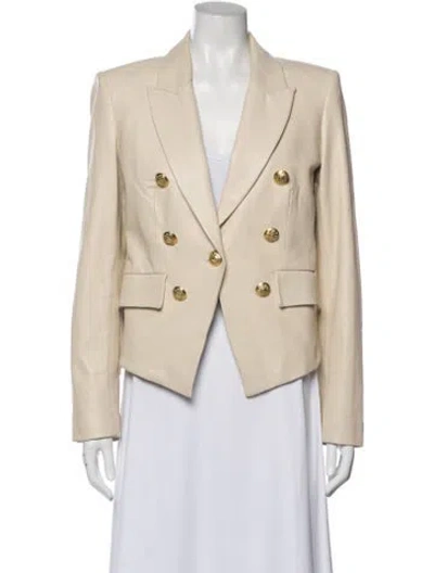 Pre-owned Veronica Beard Lamb Leather Blazer In Neutral