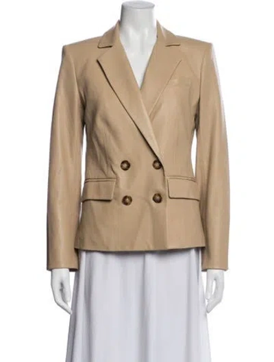 Pre-owned Veronica Beard Lamb Leather Blazer In Neutral