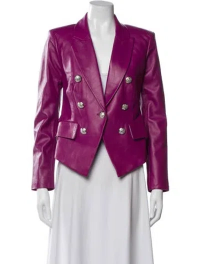 Pre-owned Veronica Beard Lamb Leather Blazer In Purple