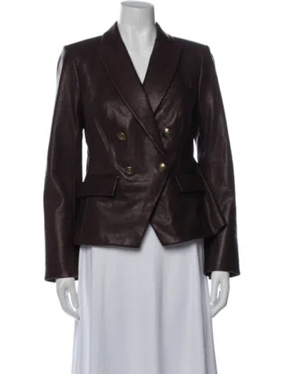 Pre-owned Veronica Beard Lamb Leather Blazer In Purple