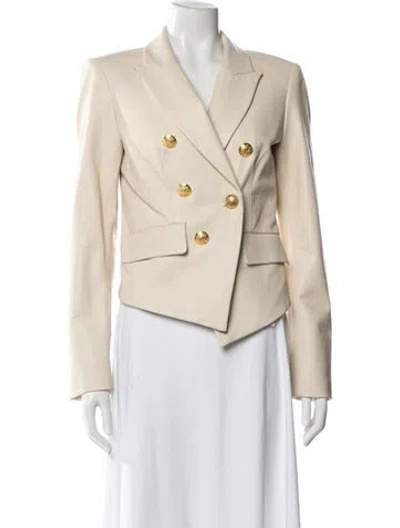 Pre-owned Veronica Beard Lamb Leather Blazer W/ Tags In Neutrals