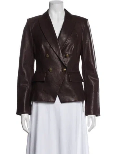 Pre-owned Veronica Beard Lamb Leather Blazer W/ Tags In Purple
