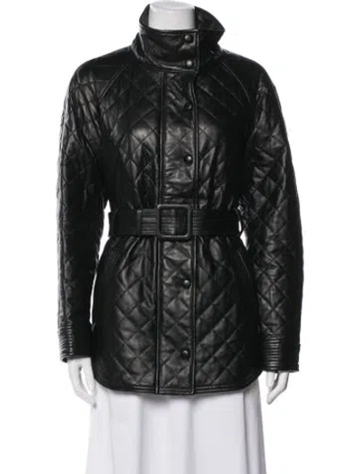Pre-owned Veronica Beard Lamb Leather Jacket In Green