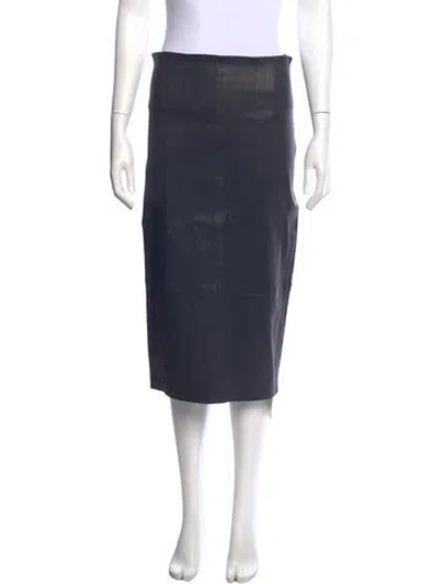 Pre-owned Veronica Beard Lamb Leather Knee-length Skirt In Blue