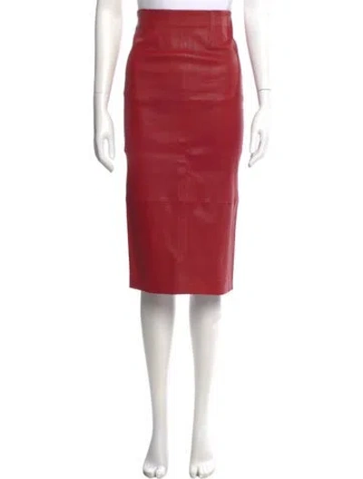 Pre-owned Veronica Beard Lamb Leather Knee-length Skirt In Red