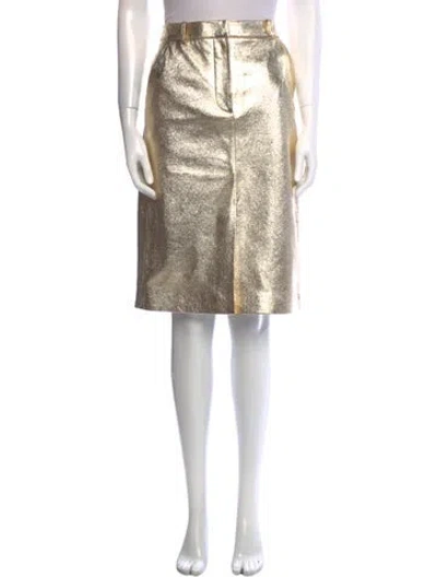 Pre-owned Veronica Beard Lamb Leather Knee-length Skirt W/ Tags In Neutral