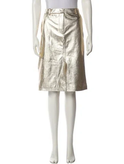 Pre-owned Veronica Beard Lamb Leather Knee-length Skirt W/ Tags In White