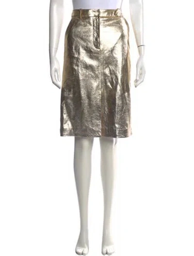 Pre-owned Veronica Beard Lamb Leather Midi Length Skirt In Multicolor